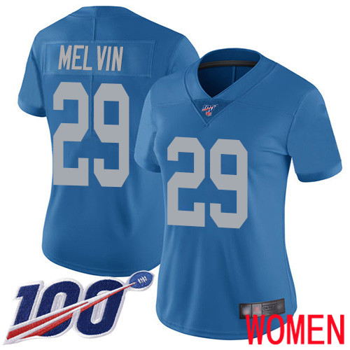 Detroit Lions Limited Blue Women Rashaan Melvin Alternate Jersey NFL Football 29 100th Season Vapor Untouchable
